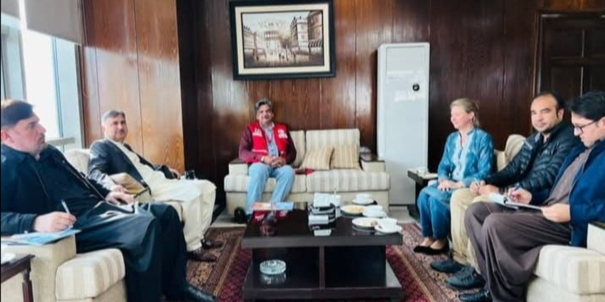 A PRCS and IFRC delegation met with the Chief Commissioner Afghan Refugees, Mr. Asmatullah Shah