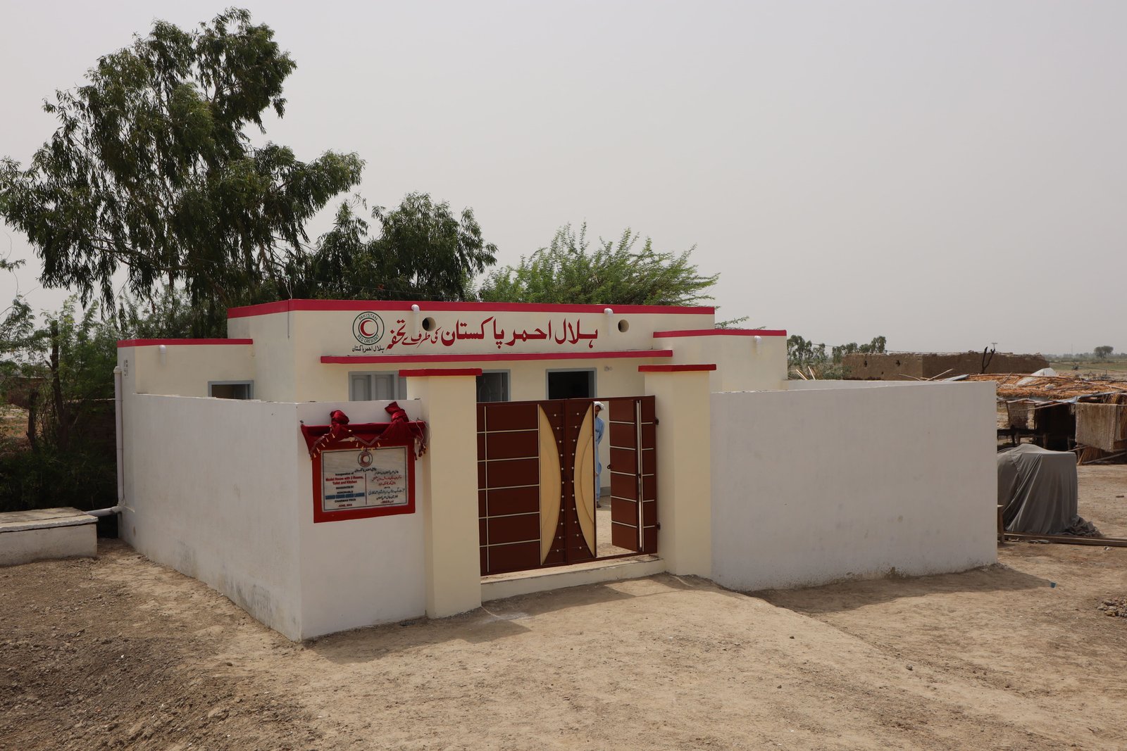 Construction of houses for flood victims