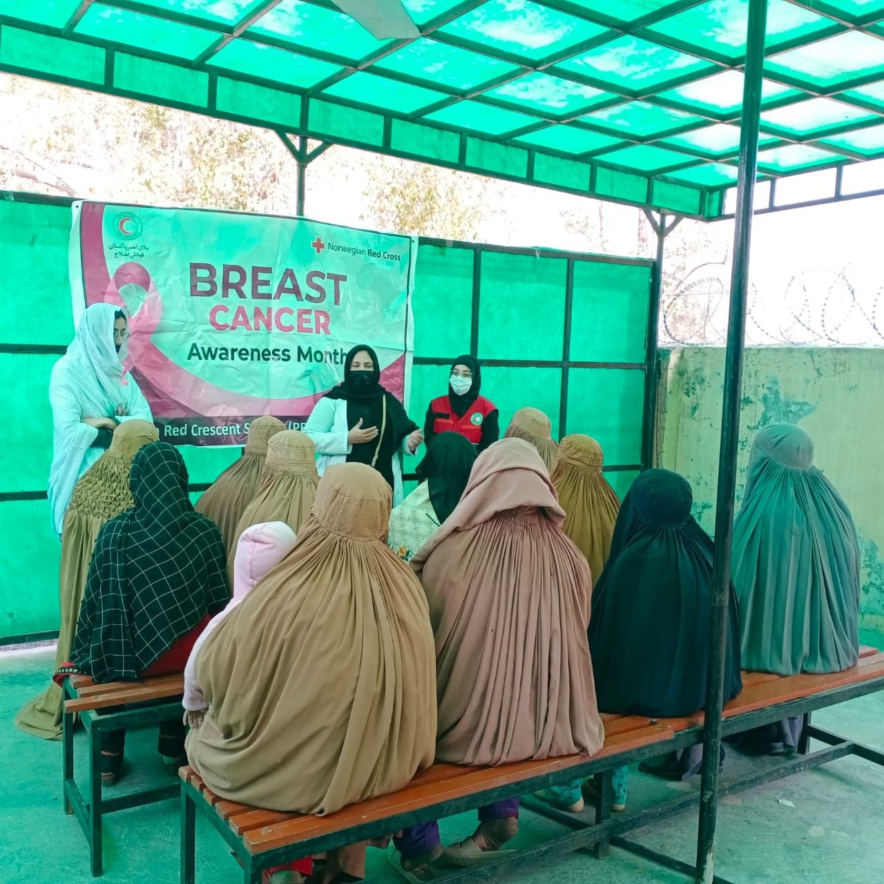 The Pakistan Red Crescent Society (PRCS), with support from the Norwegian Red Cross, organized a Breast Cancer Awareness Session to educate women on early detection, prevention, and treatment of breast cancer.