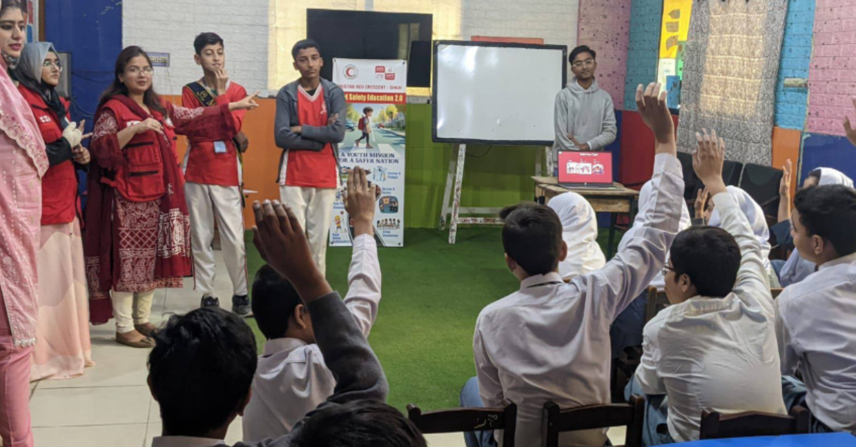 Higher Secondary School, Campus 1, Karachi, and established Pakistan Red Crescent Junior and Youth Clubs.
